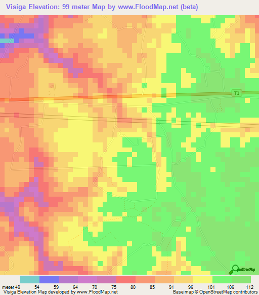 Visiga,Tanzania Elevation Map