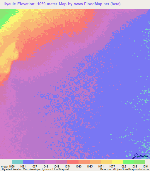 Uyaule,Tanzania Elevation Map