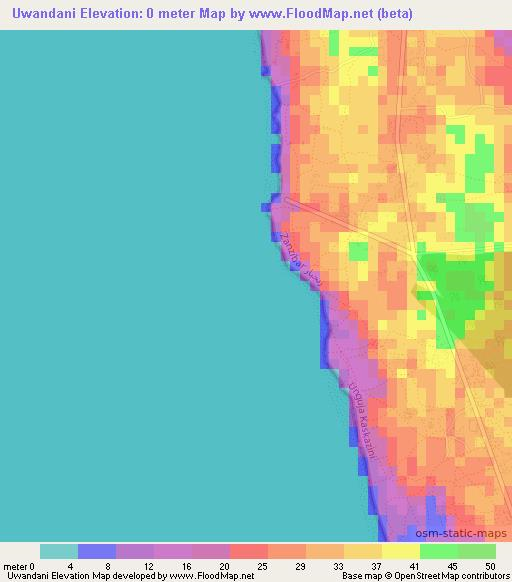 Uwandani,Tanzania Elevation Map