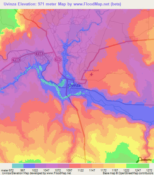 Uvinza,Tanzania Elevation Map