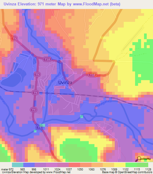 Uvinza,Tanzania Elevation Map