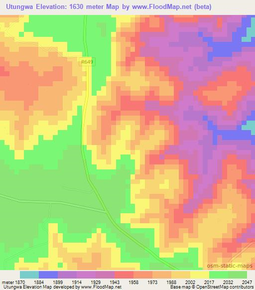 Utungwa,Tanzania Elevation Map