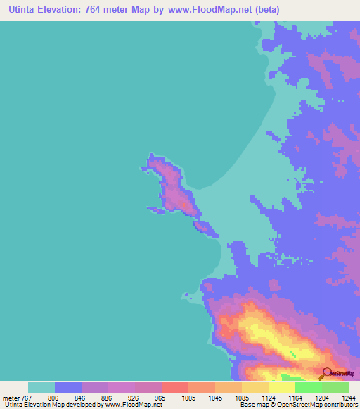 Utinta,Tanzania Elevation Map