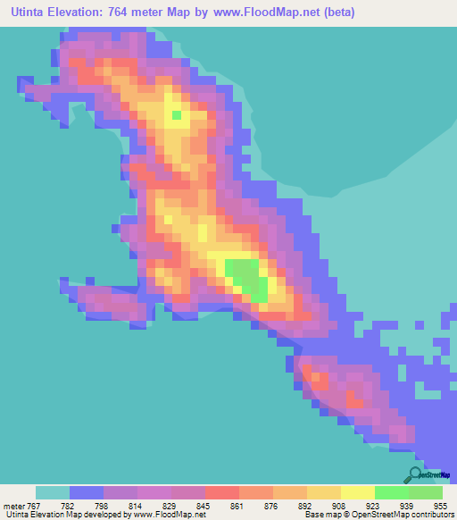 Utinta,Tanzania Elevation Map