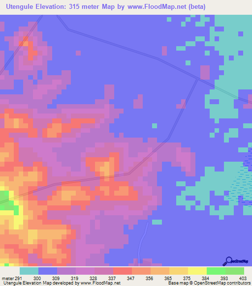 Utengule,Tanzania Elevation Map