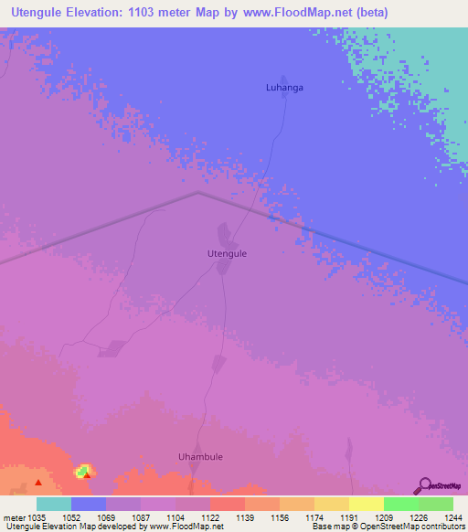 Utengule,Tanzania Elevation Map