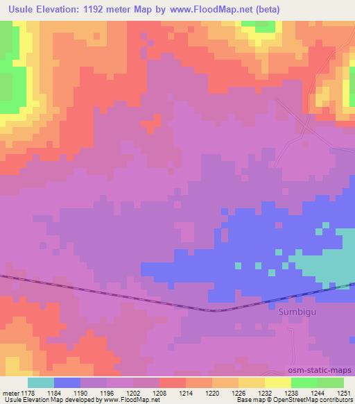 Usule,Tanzania Elevation Map