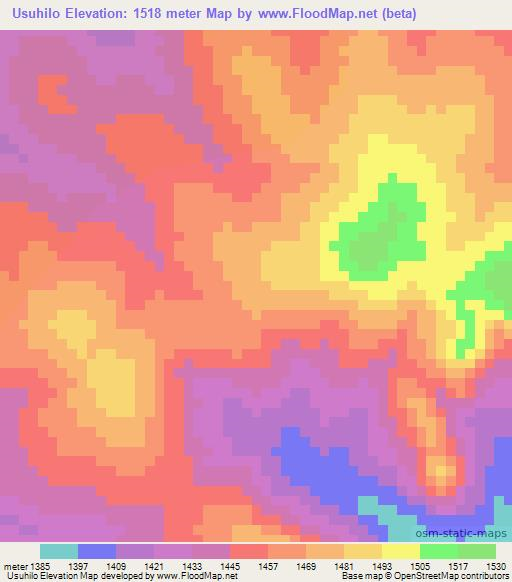 Usuhilo,Tanzania Elevation Map