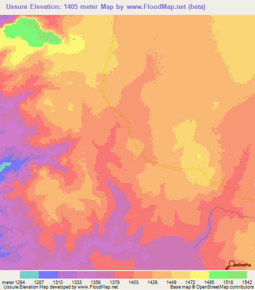 Ussure,Tanzania Elevation Map