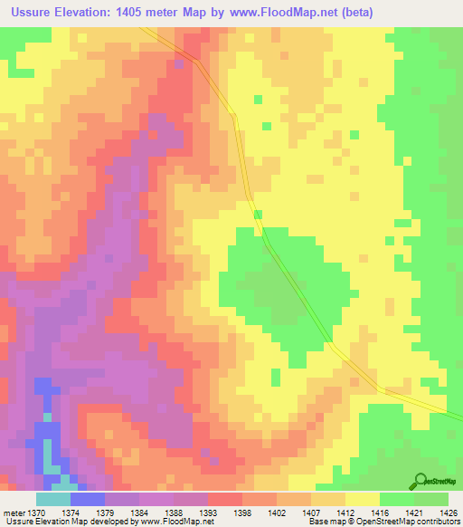 Ussure,Tanzania Elevation Map