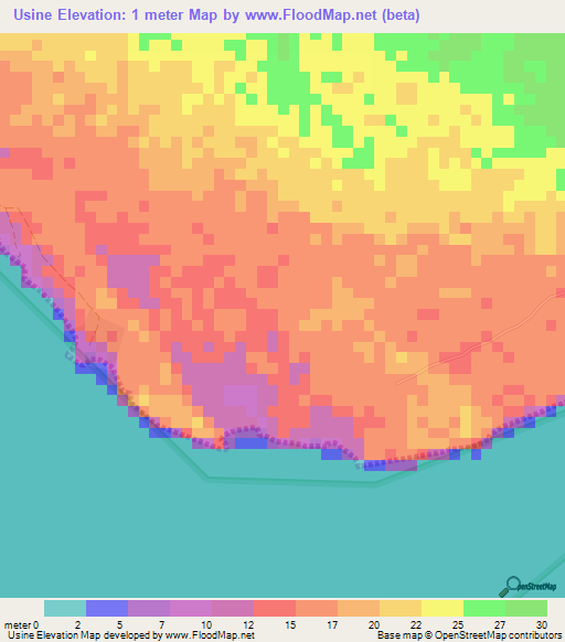 Usine,Tanzania Elevation Map