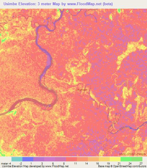 Usimbe,Tanzania Elevation Map