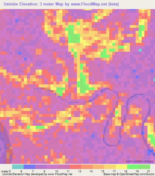 Usimbe,Tanzania Elevation Map