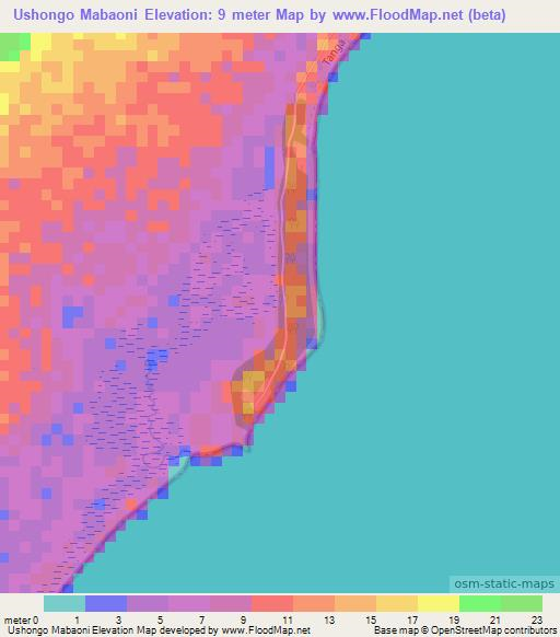 Ushongo Mabaoni,Tanzania Elevation Map