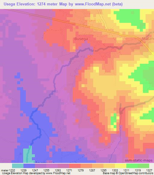 Usega,Tanzania Elevation Map