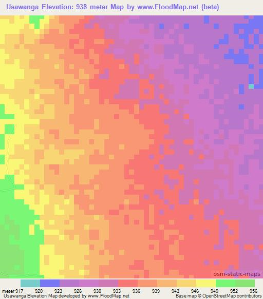 Usawanga,Tanzania Elevation Map