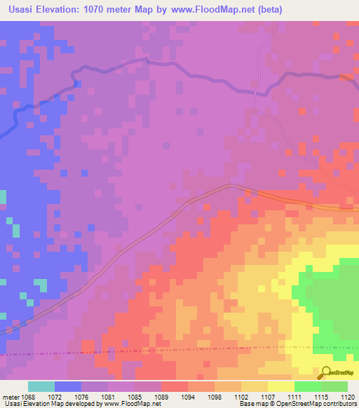 Usasi,Tanzania Elevation Map