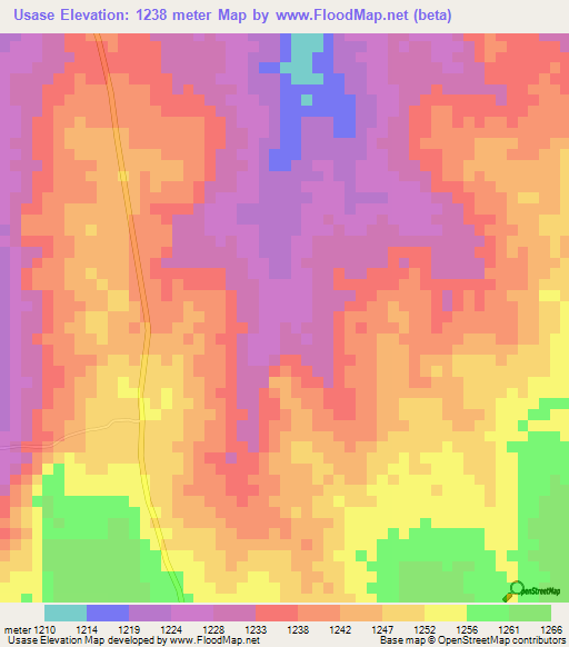 Usase,Tanzania Elevation Map