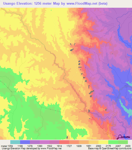 Usango,Tanzania Elevation Map