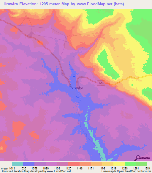 Uruwira,Tanzania Elevation Map