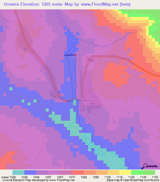 Uruwira,Tanzania Elevation Map