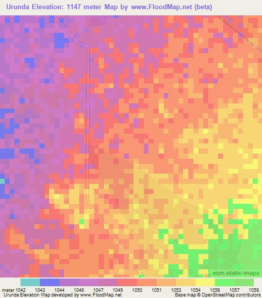 Urunda,Tanzania Elevation Map