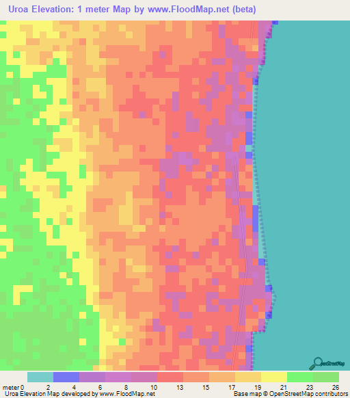 Uroa,Tanzania Elevation Map