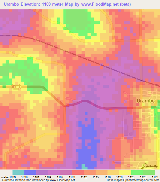 Urambo,Tanzania Elevation Map