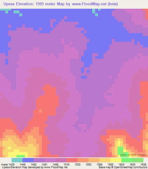 Upesa,Tanzania Elevation Map