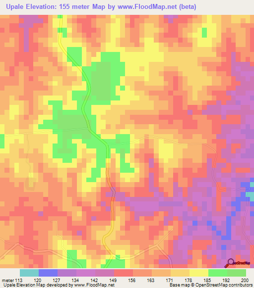 Upale,Tanzania Elevation Map