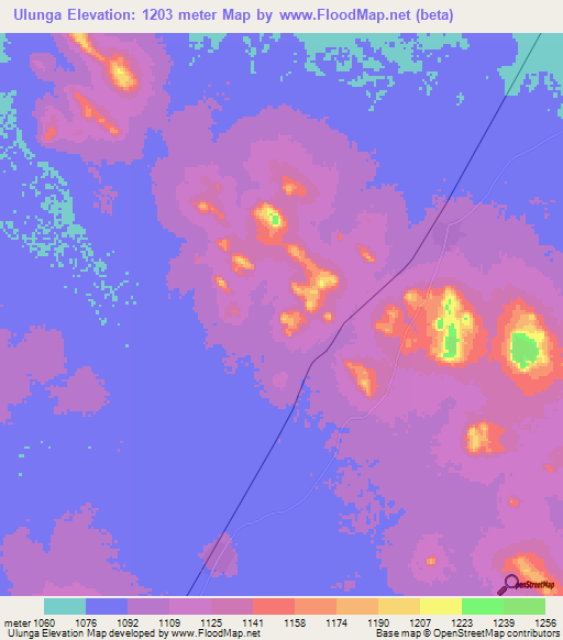 Ulunga,Tanzania Elevation Map