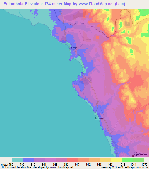 Bulombola,Tanzania Elevation Map