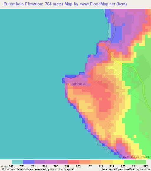 Bulombola,Tanzania Elevation Map