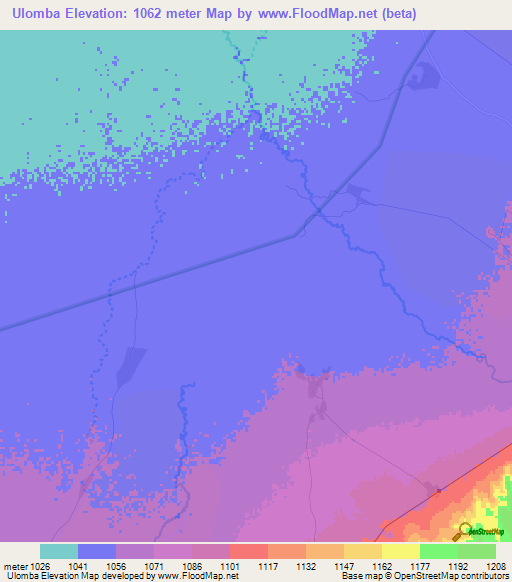 Ulomba,Tanzania Elevation Map