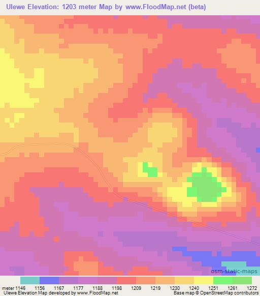 Ulewe,Tanzania Elevation Map