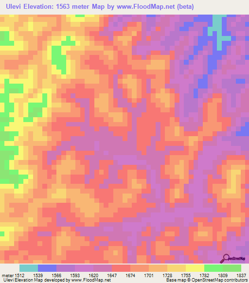 Ulevi,Tanzania Elevation Map