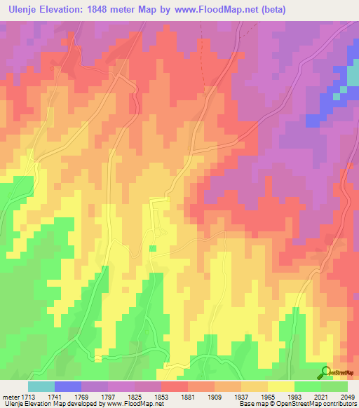 Ulenje,Tanzania Elevation Map