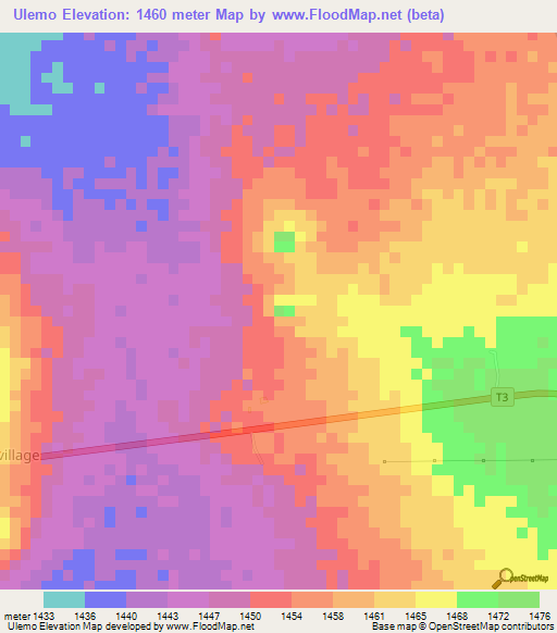 Ulemo,Tanzania Elevation Map