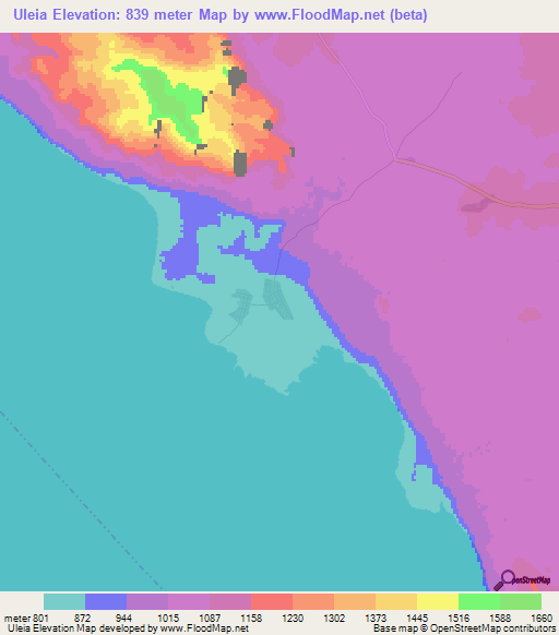 Uleia,Tanzania Elevation Map