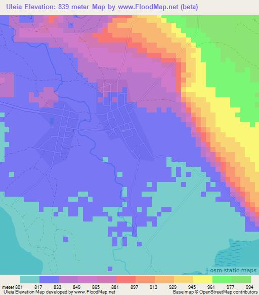 Uleia,Tanzania Elevation Map