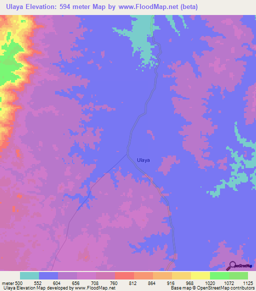 Ulaya,Tanzania Elevation Map