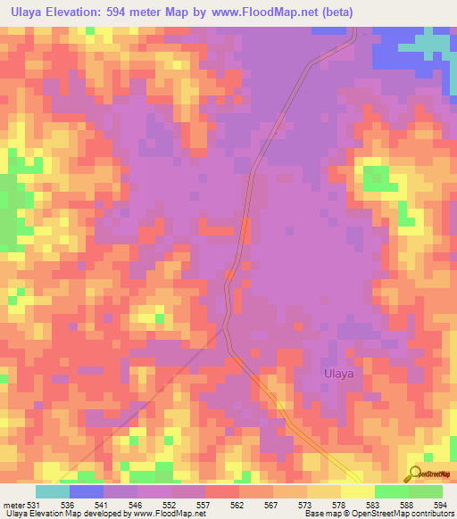 Ulaya,Tanzania Elevation Map