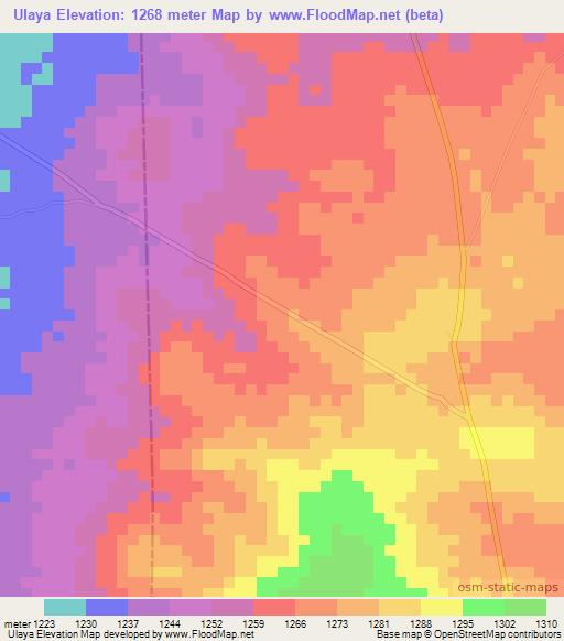 Ulaya,Tanzania Elevation Map