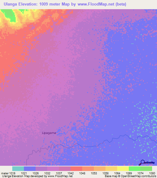 Ulanga,Tanzania Elevation Map