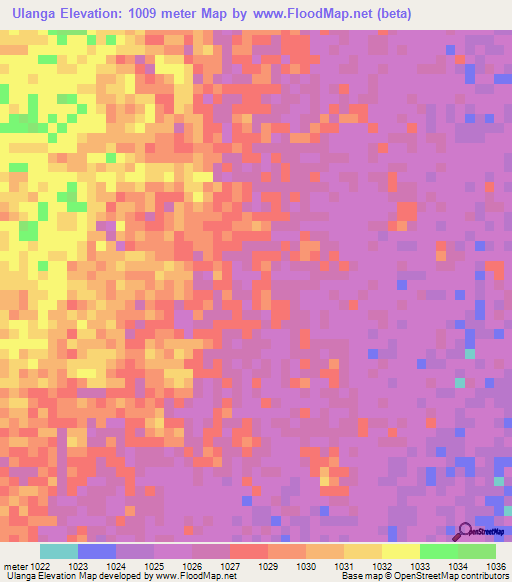 Ulanga,Tanzania Elevation Map