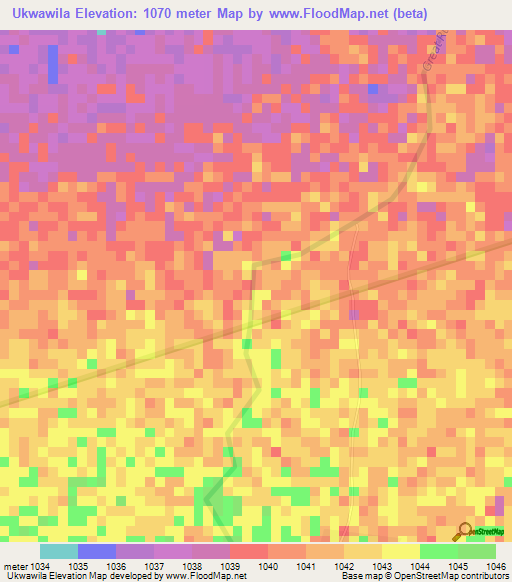 Ukwawila,Tanzania Elevation Map