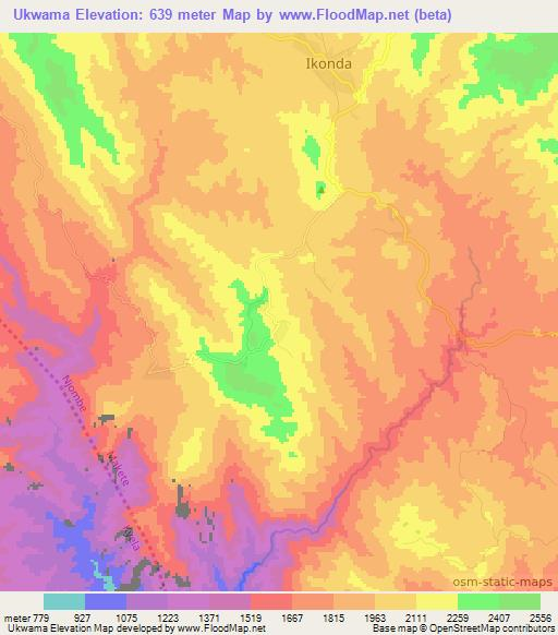 Ukwama,Tanzania Elevation Map