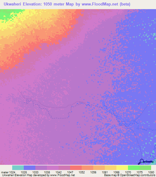 Ukwaheri,Tanzania Elevation Map