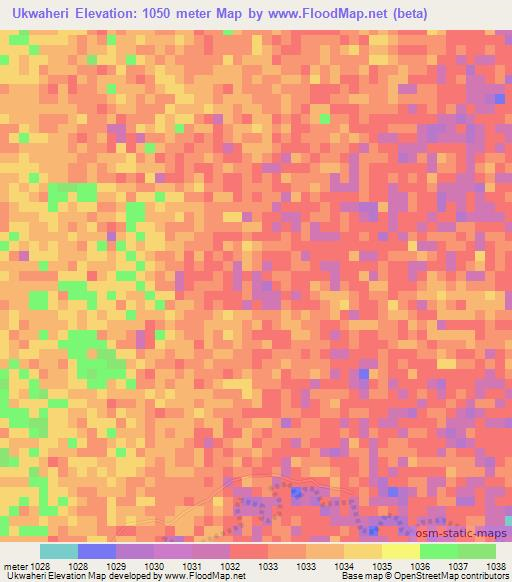 Ukwaheri,Tanzania Elevation Map