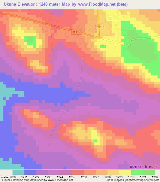 Ukune,Tanzania Elevation Map